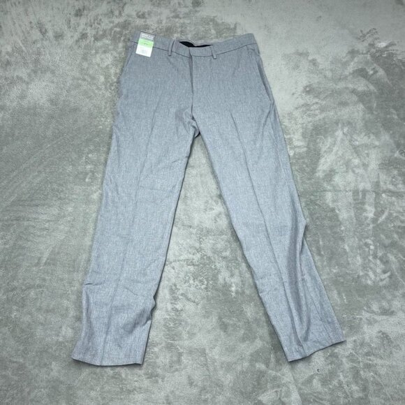 Haggar Mens Comfort Performance Straight Fit Gray Dress Pants 34x32 New a0867 - Picture 1 of 7